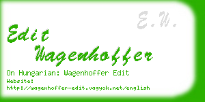 edit wagenhoffer business card